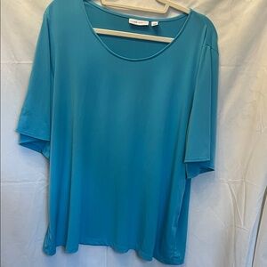 Susan Graver Teal Short Sleeve Top